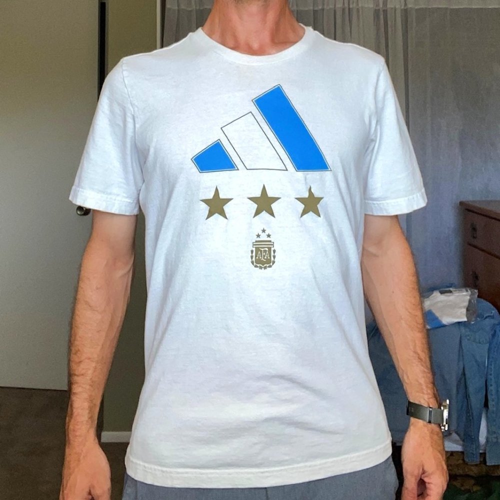 Adidas Argentina 2022 World Cup Winners T-Shirt - Size M - White - (NWT)